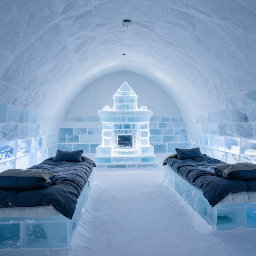 Ishotell-övernattning i norra Sverige